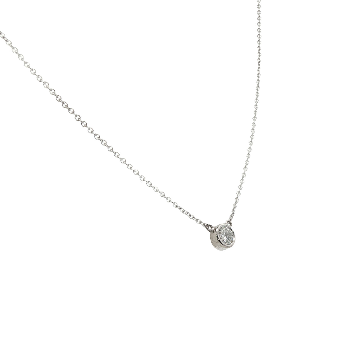 18 Carat White Gold Rim Set Pendant 0.15 Cts G/H Si