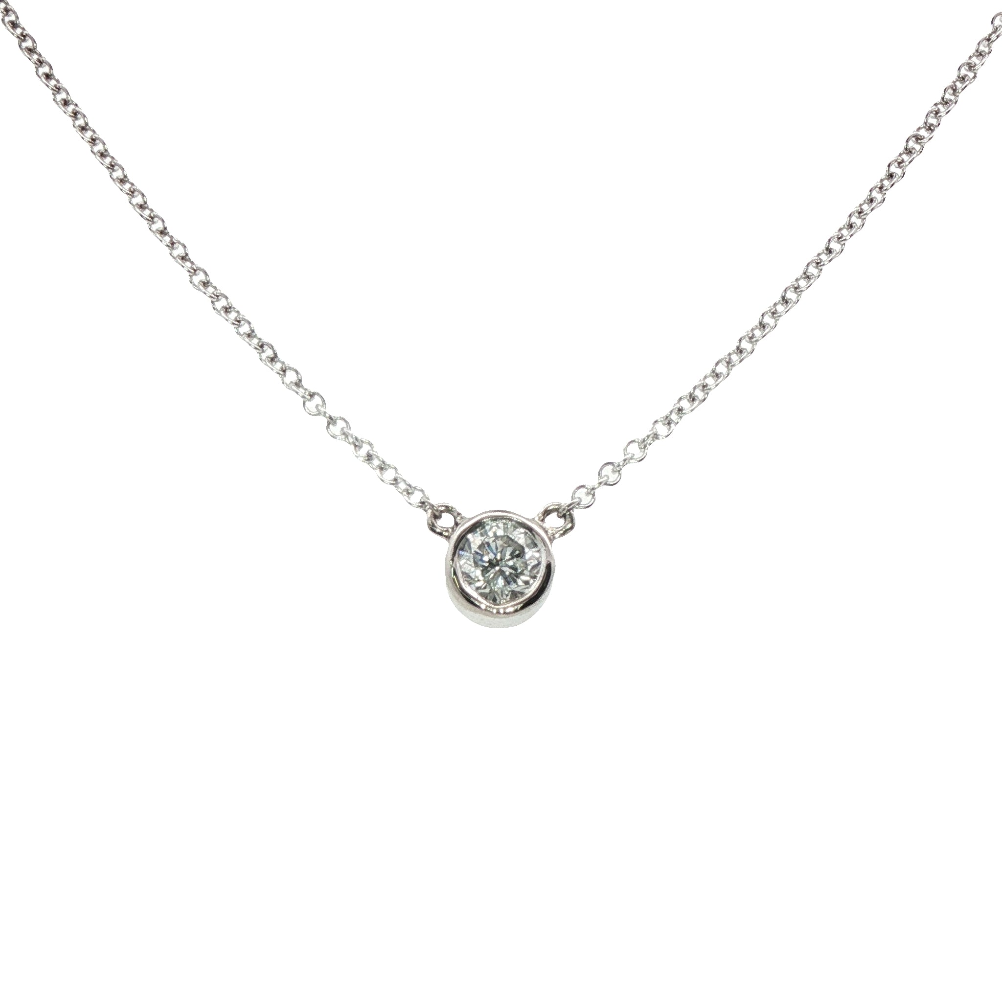 18 Carat White Gold Rim Set Pendant 0.15 Cts G/H Si