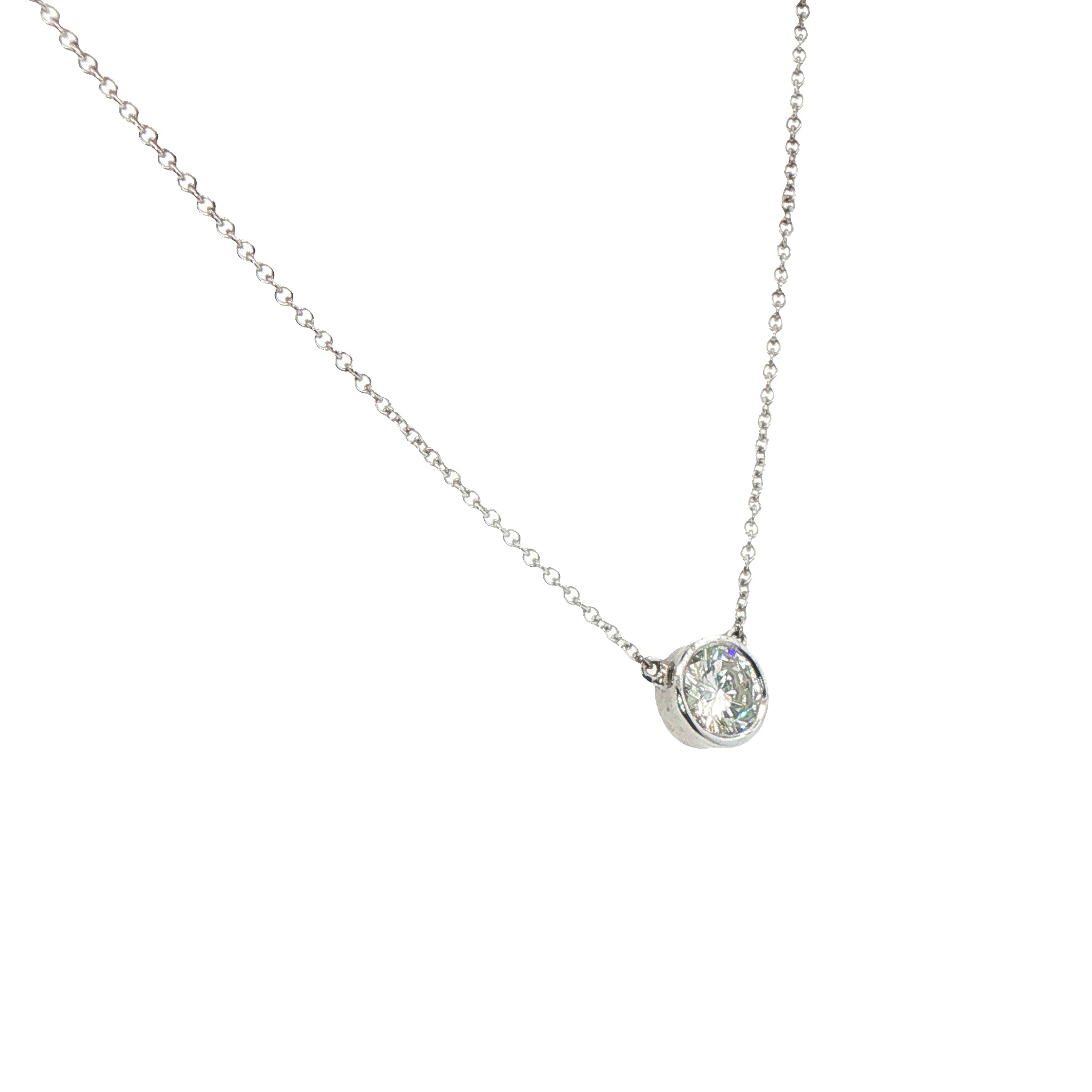 18 Carat White Gold Rim Set Pendant 0.34 Cts G/H Si
