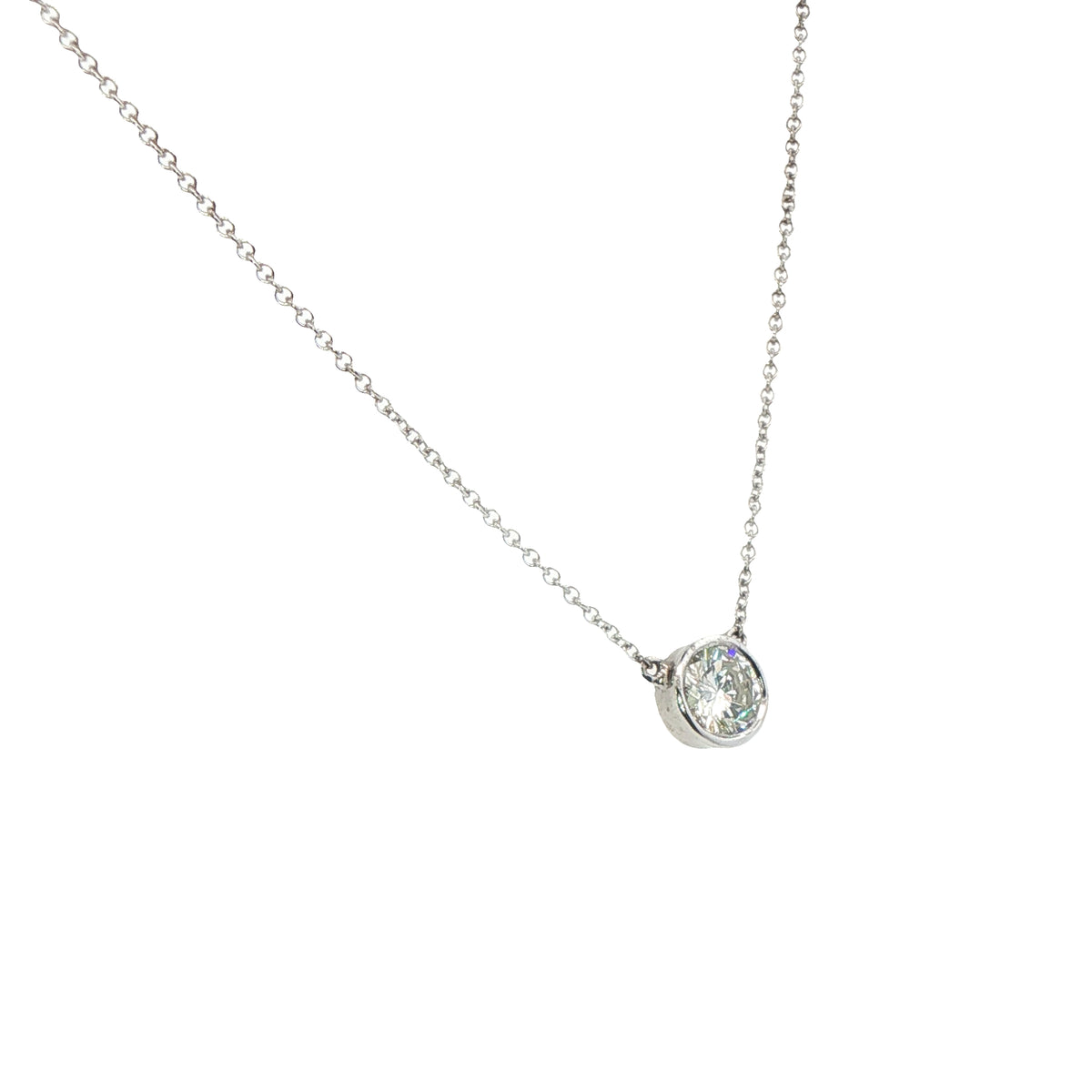 18 Carat White Gold Rim Set Pendant 0.34 Cts G/H Si