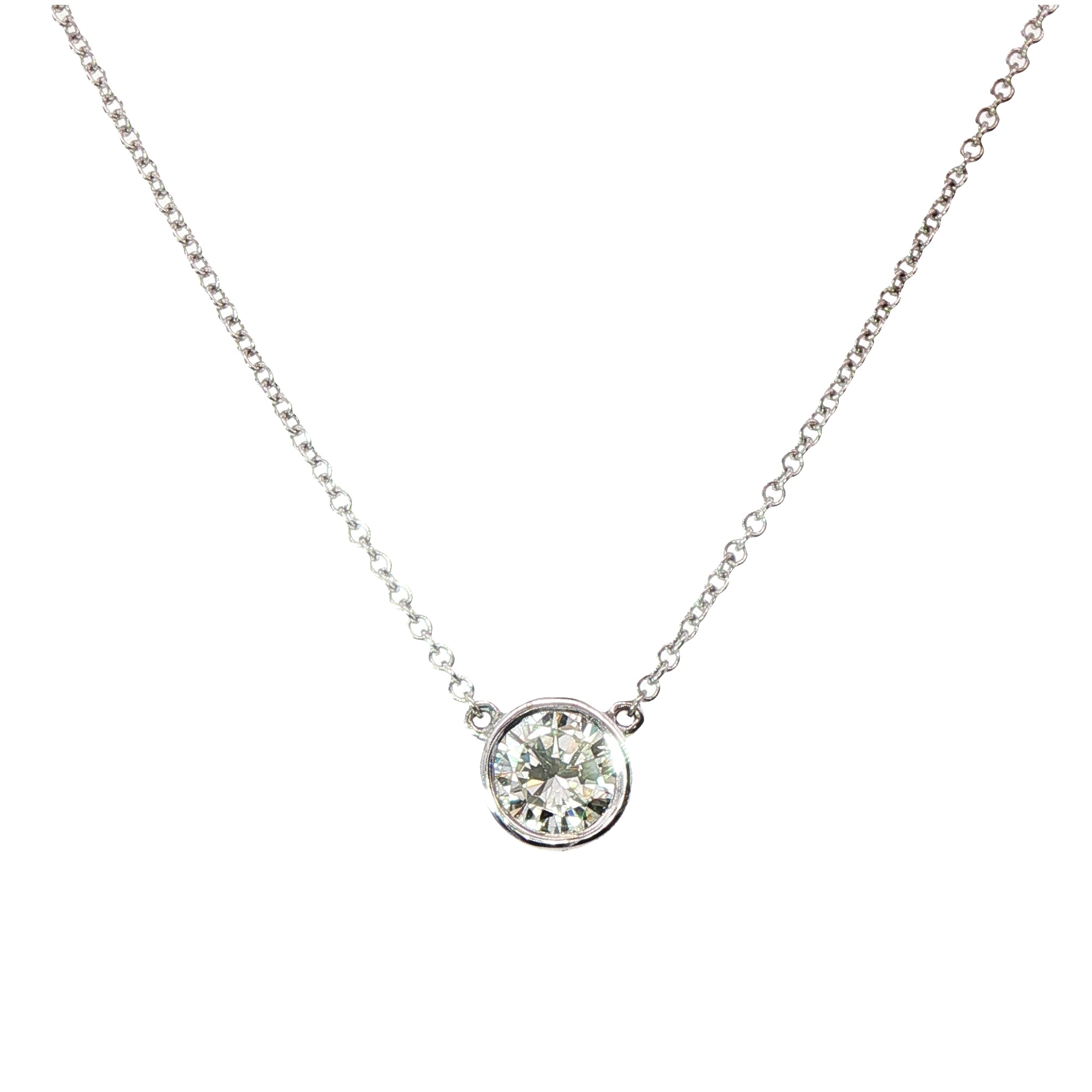 18 Carat White Gold Rim Set Pendant 0.34 Cts G/H Si