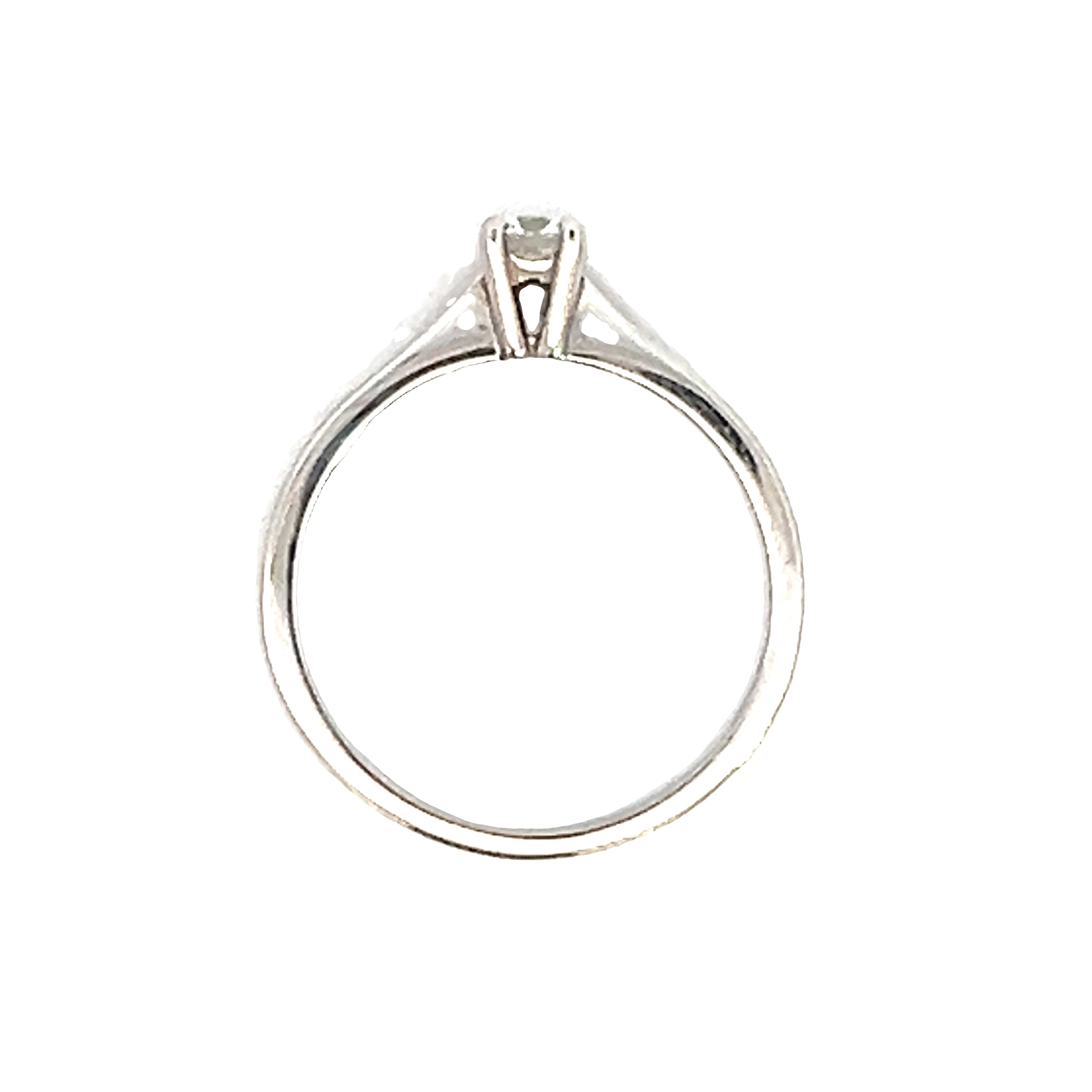 Platinum and Diamond Round Brilliant Ring - 0.18 cts F Si2