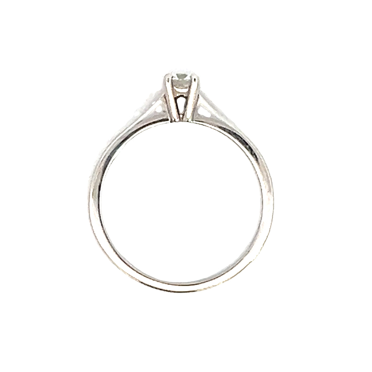 Platinum and Diamond Round Brilliant Ring - 0.18 cts F Si2