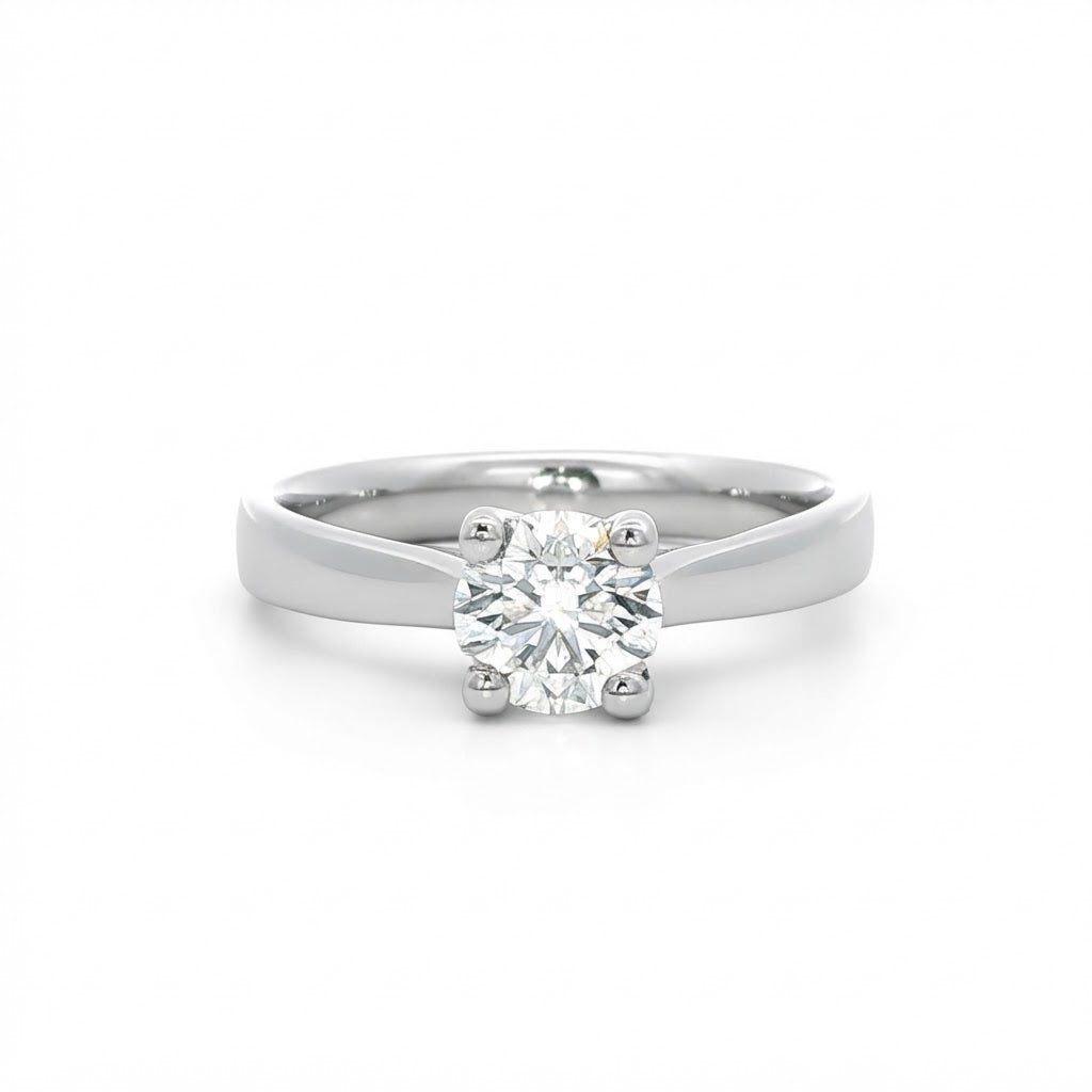Platinum and Diamond Single Stone Engagement Ring - 0.74 GVS2