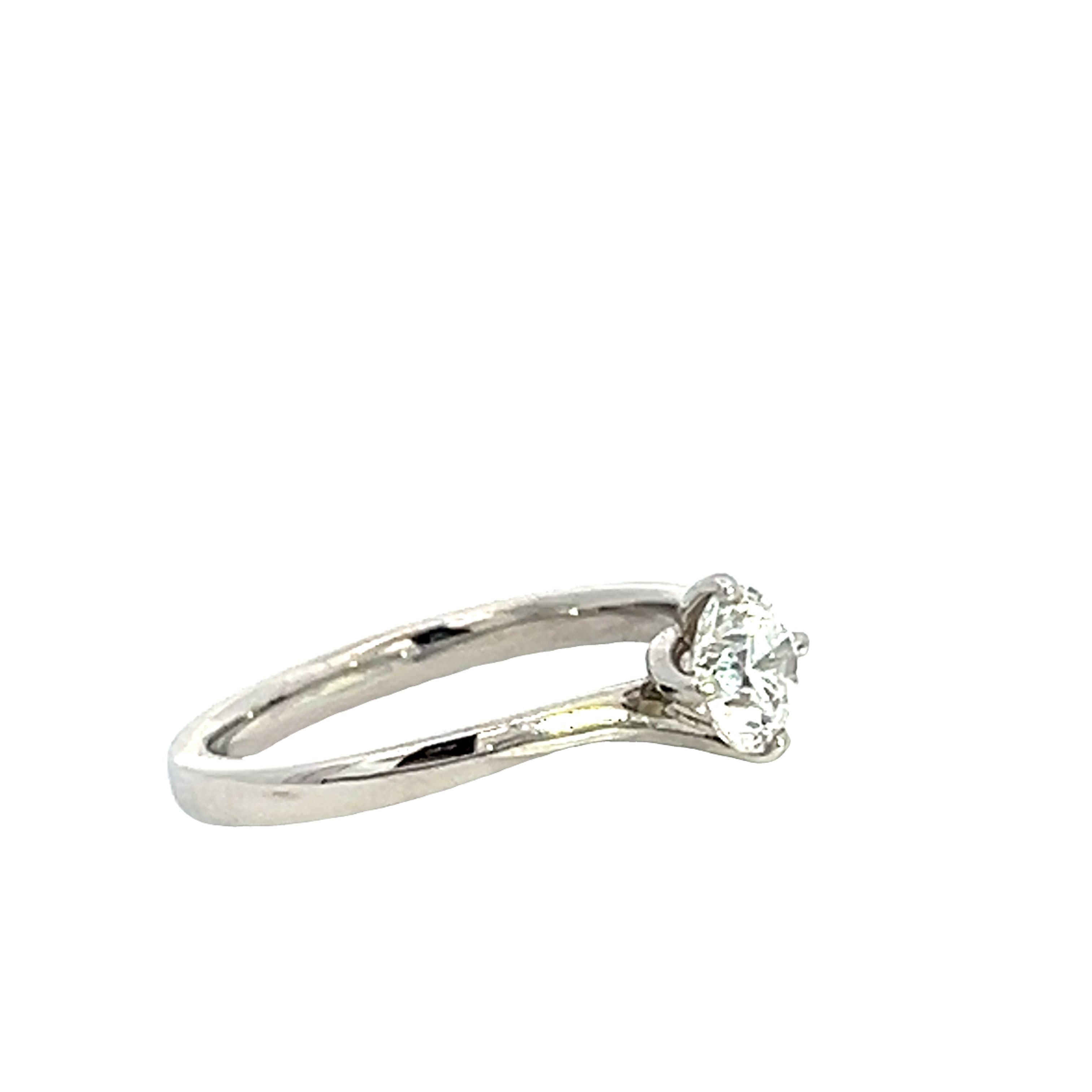 Platinum Single Stone Ring from our 'Ivy' Collection 0.74 Cts