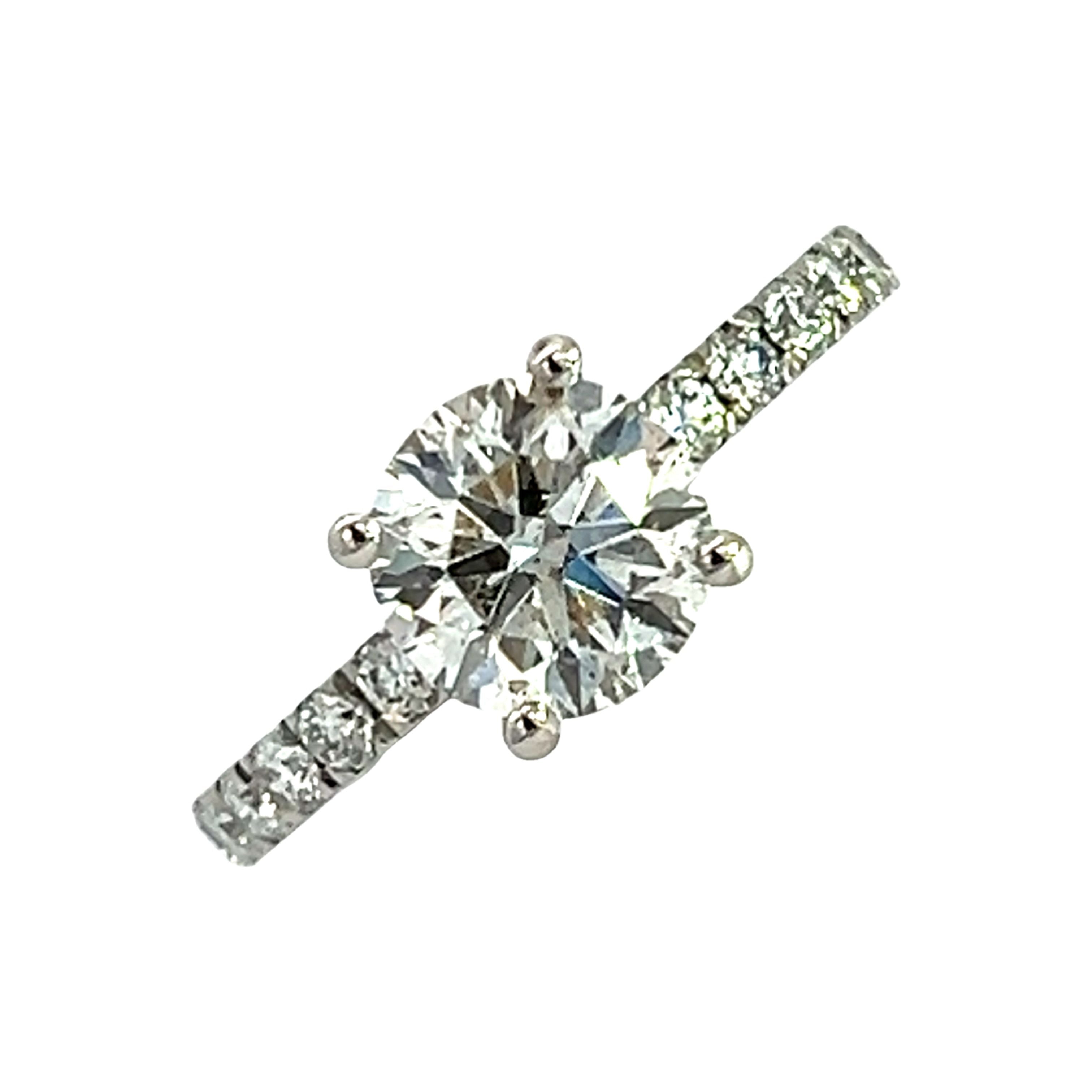 Platinum and Diamond Round Brilliant Diamond Ring 1.71   G Si2
