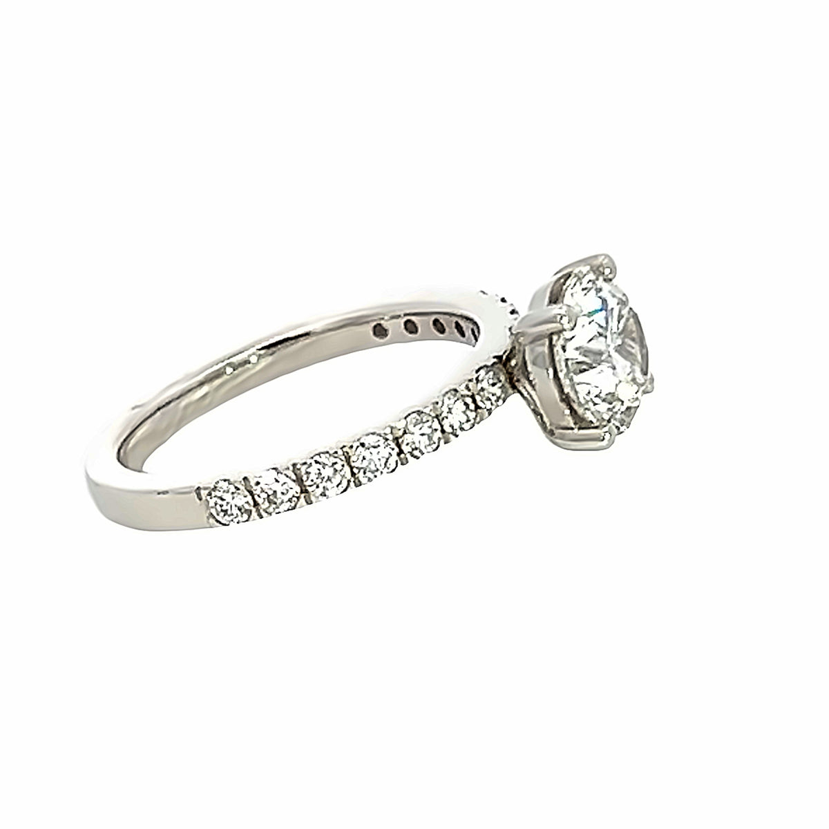 Platinum and Diamond Round Brilliant Diamond Ring 1.71   G Si2