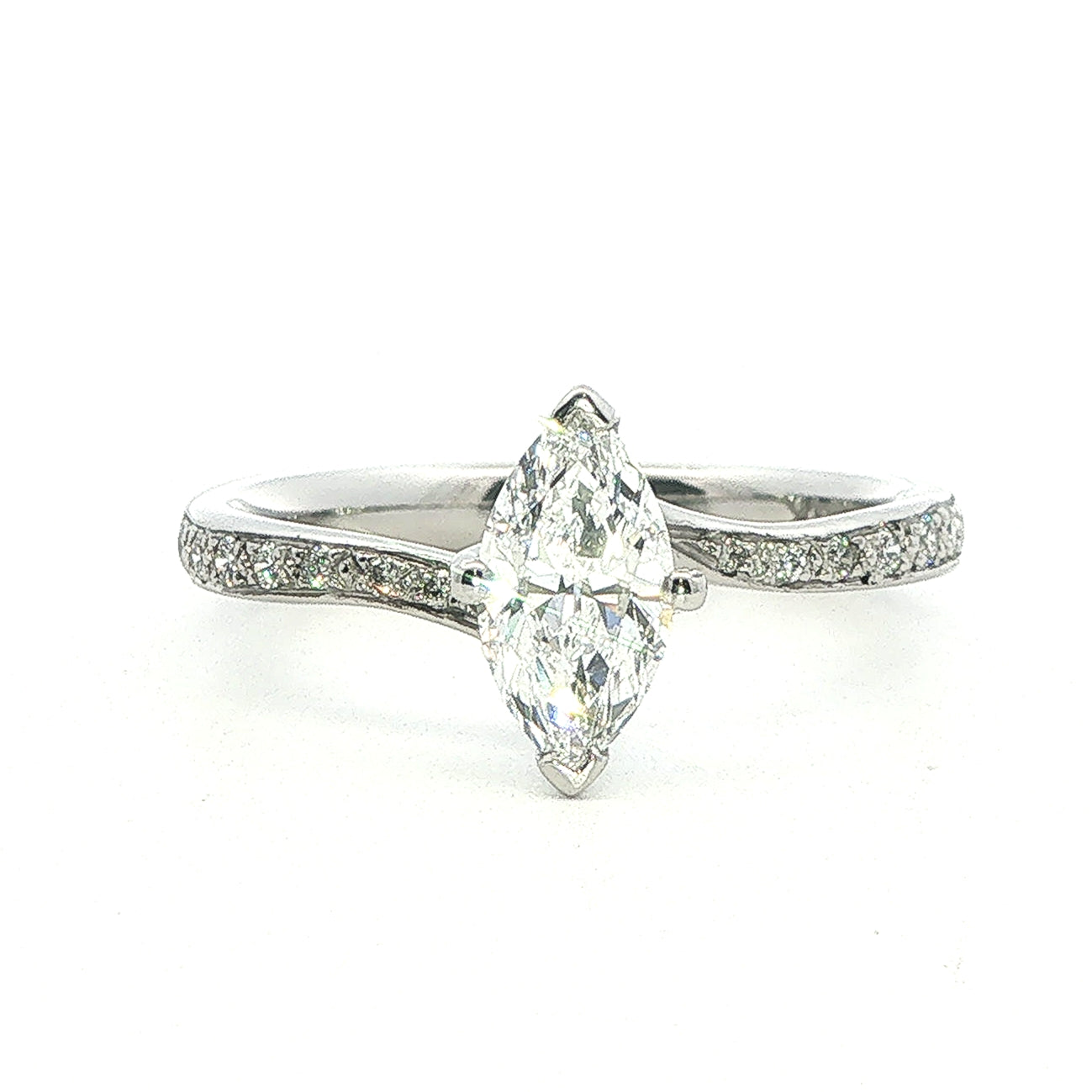 Platinum and Marquise Cut Diamond Ring 0.72 ct D SI1