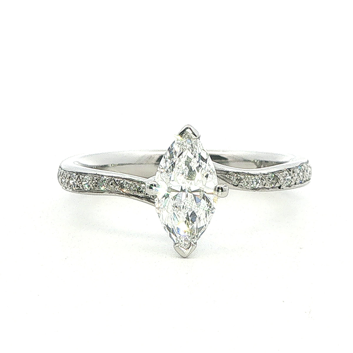 Platinum and Marquise Cut Diamond Ring 0.72 ct D SI1