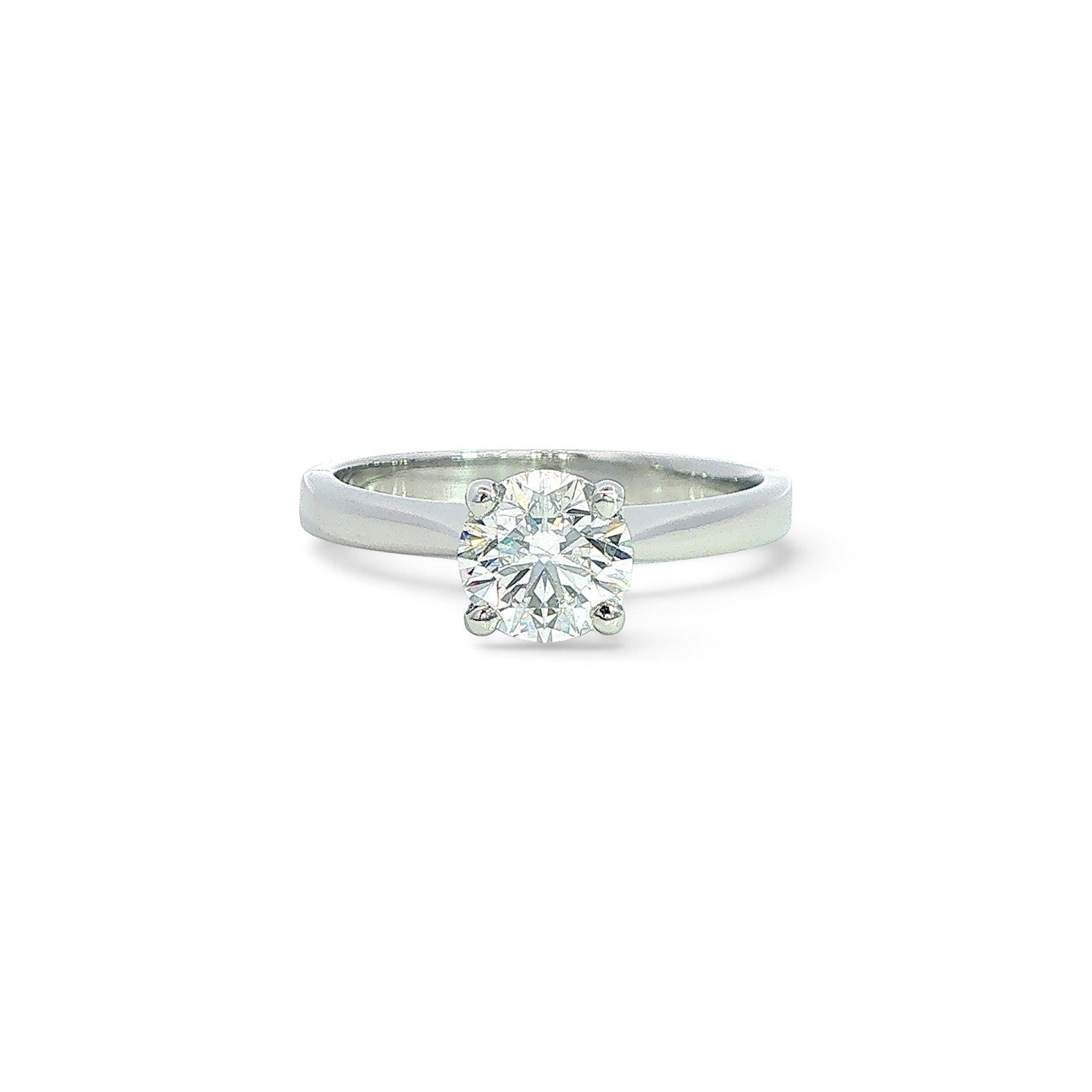 Doris - Platinum Round Brilliant Diamond Ring 0.90 Carat ESI2