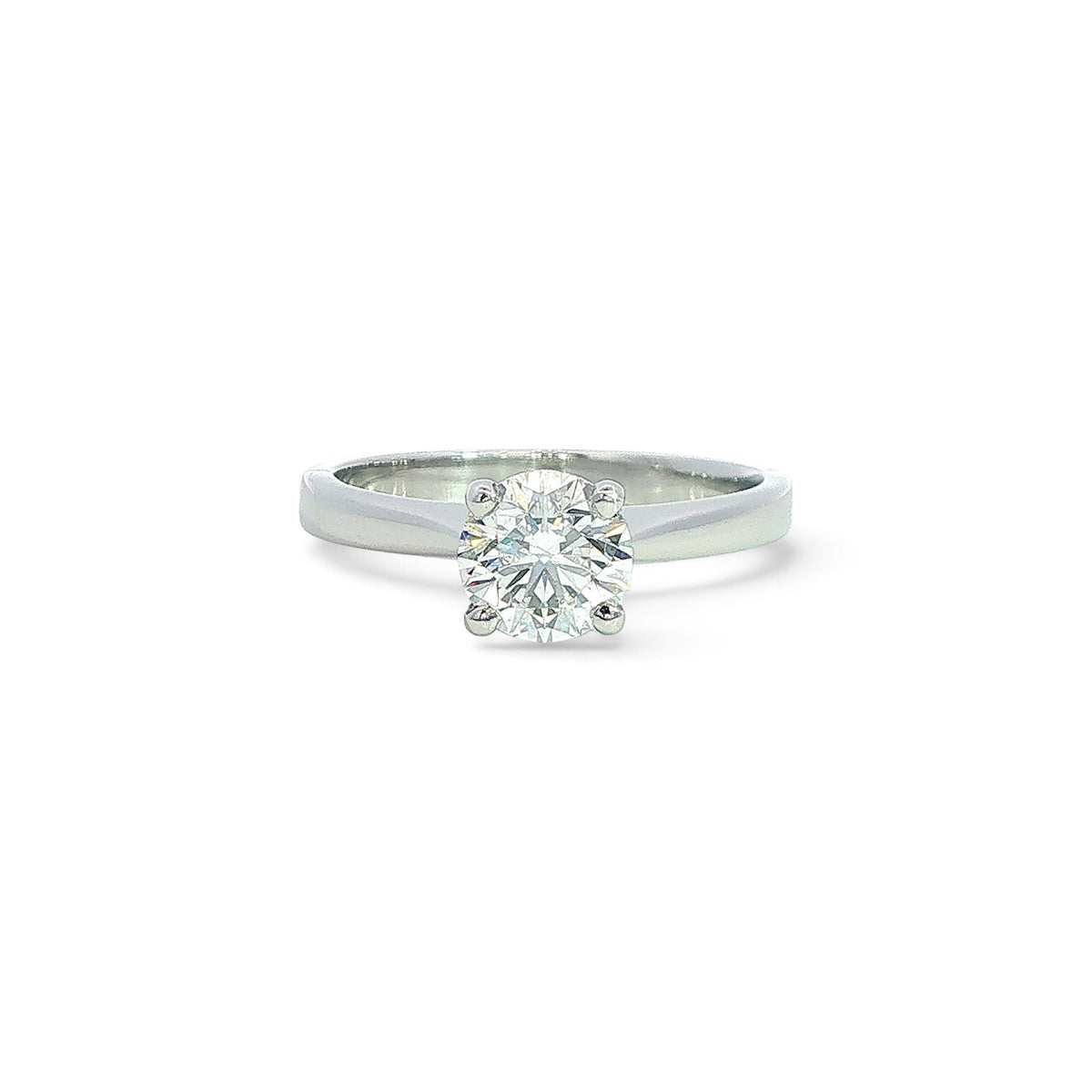 Doris - Platinum Round Brilliant Diamond Ring 0.90 Carat ESI2