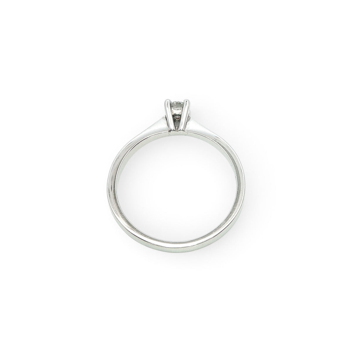 Platinum and Diamond Round Brilliant Ring - 0.18 cts F Si2
