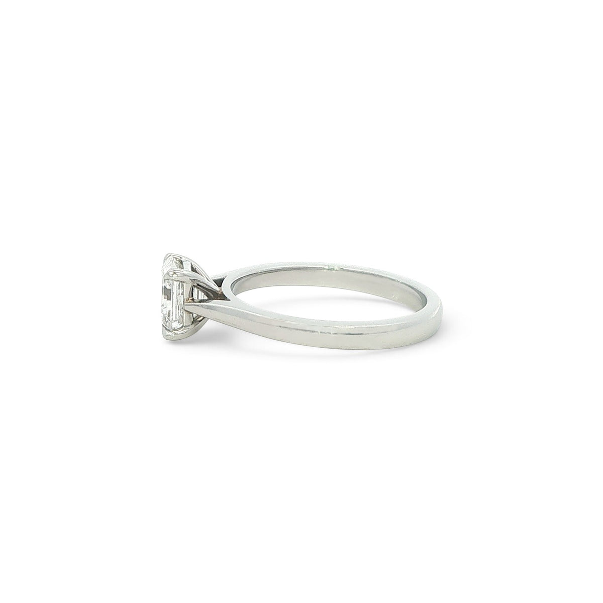 Platinum and Diamond Asscher Cut Diamond Ring 1.20 Carats G VS2