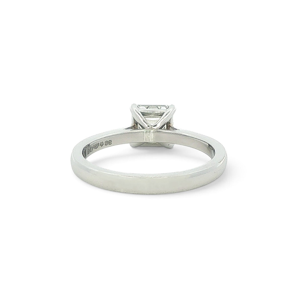 Platinum and Diamond Asscher Cut Diamond Ring 1.20 Carats G VS2