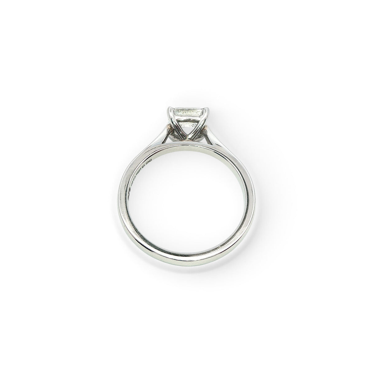 Platinum and Diamond Asscher Cut Diamond Ring 1.20 Carats G VS2