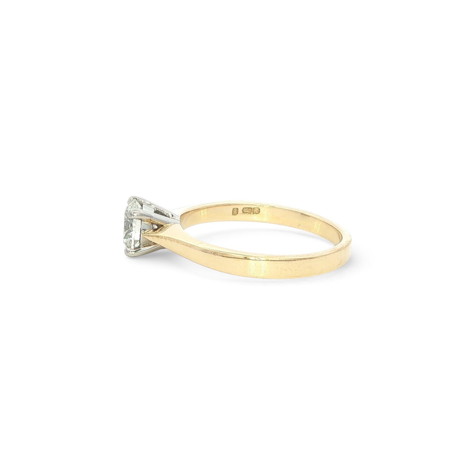 Yellow Gold and Platinum Doris Style Diamond Ring 0.71 HSi2