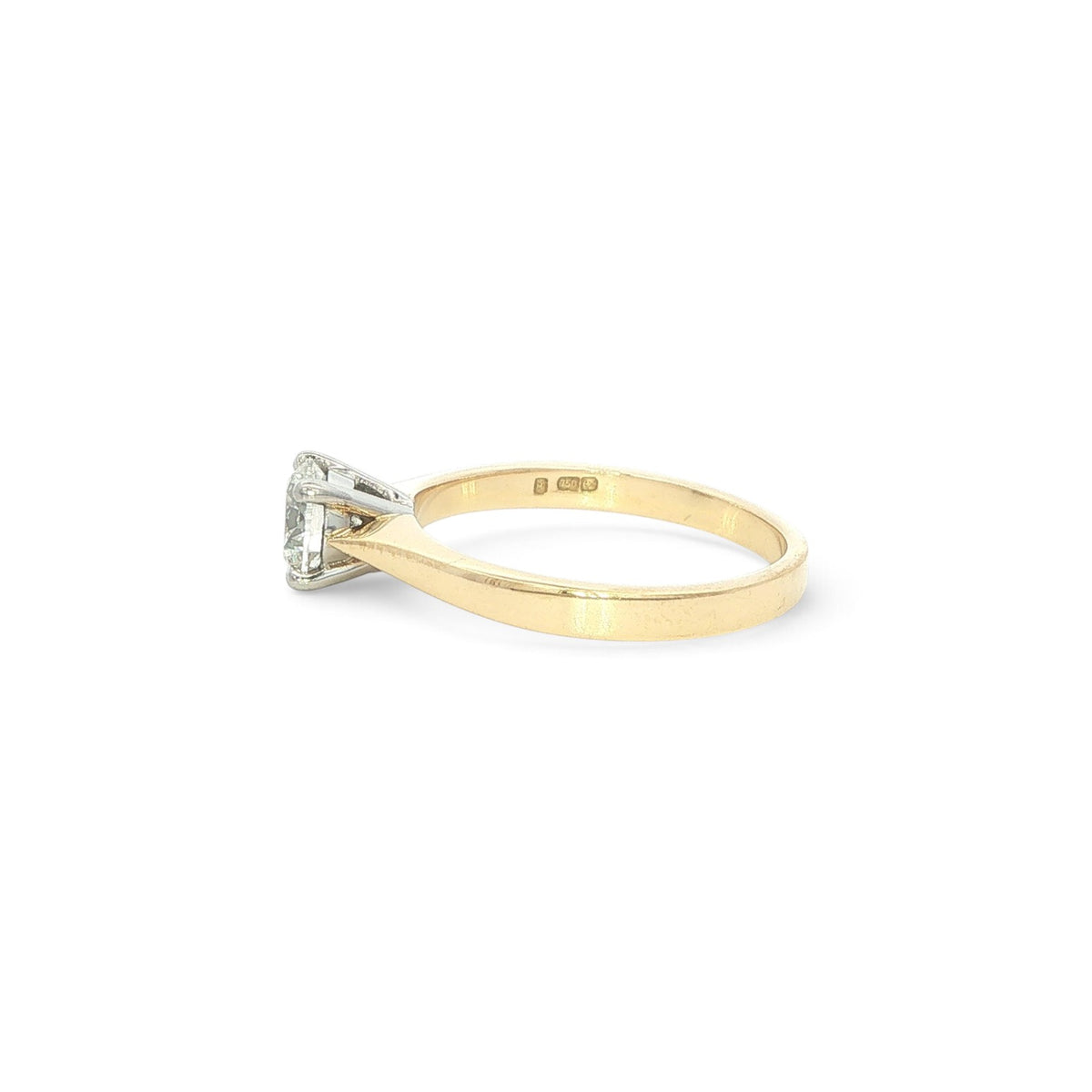 Yellow Gold and Platinum Doris Style Diamond Ring 0.71 HSi2