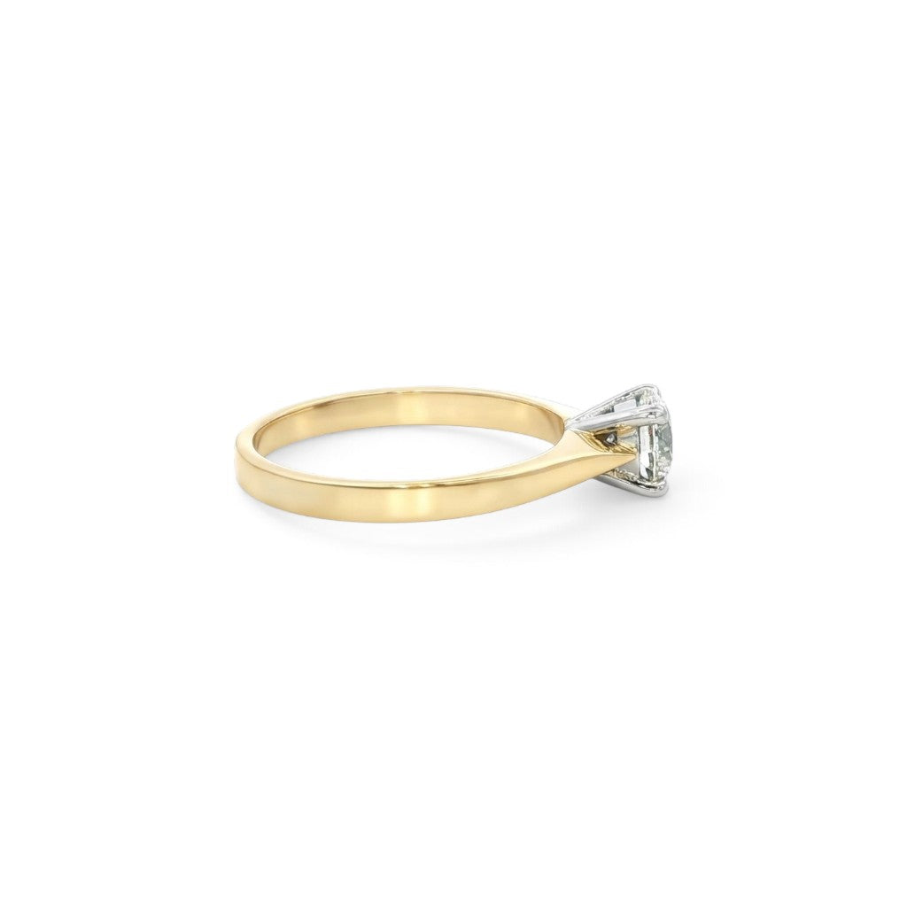 Yellow Gold and Platinum Doris Style Diamond Ring 0.71 HSi2