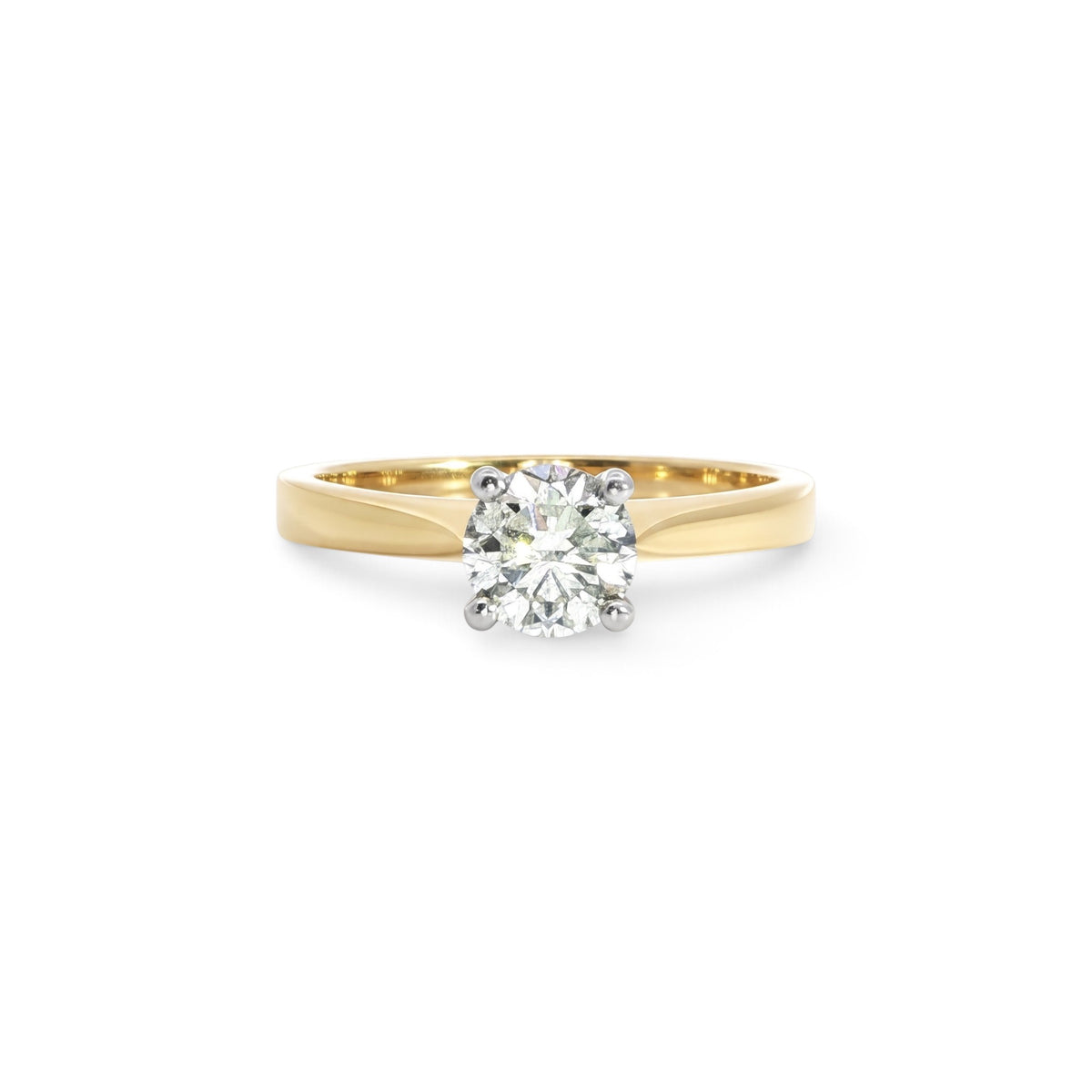 Yellow Gold and Platinum Doris Style Diamond Ring 0.71 HSi2