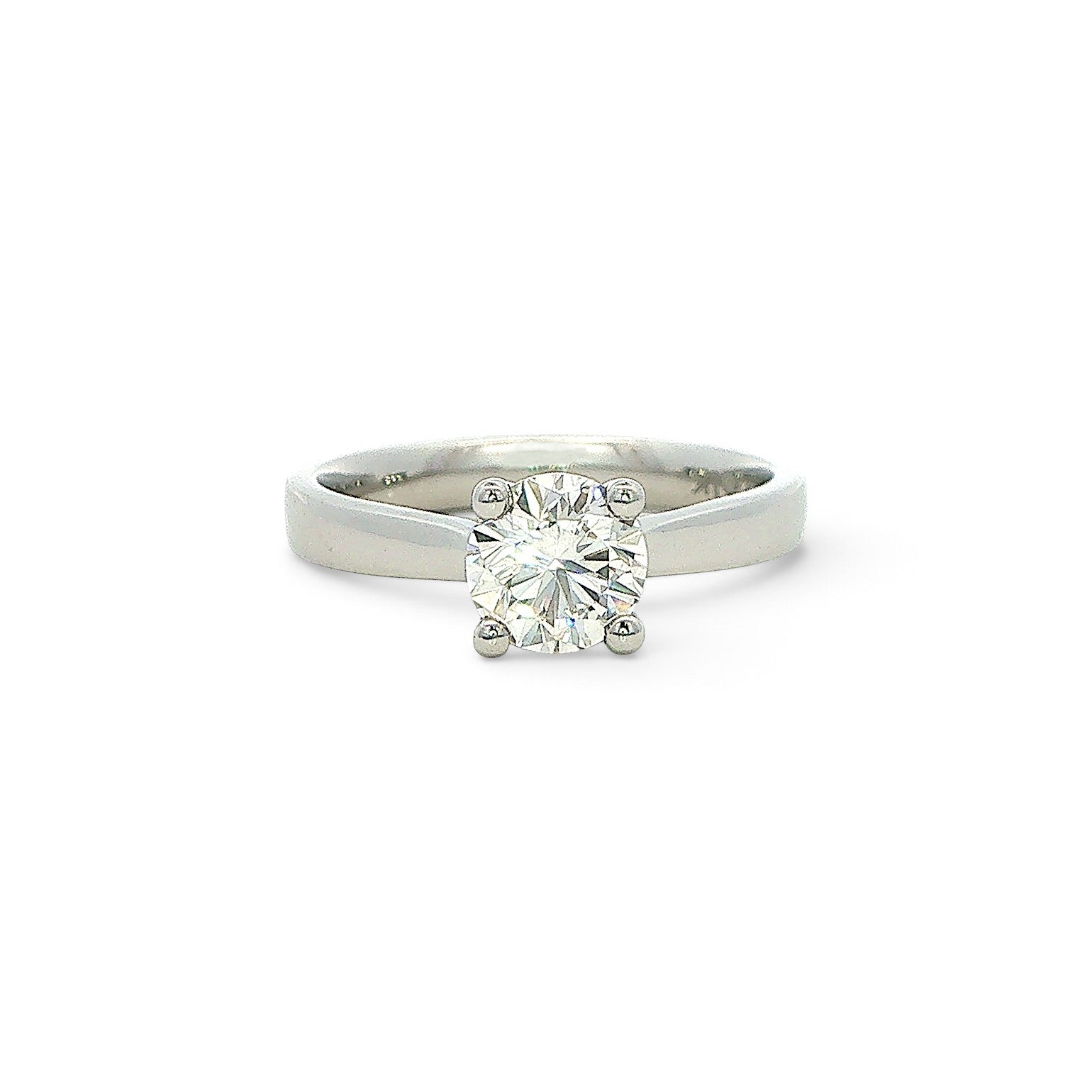 Platinum and Round Diamond Engagement Ring 0.90ct