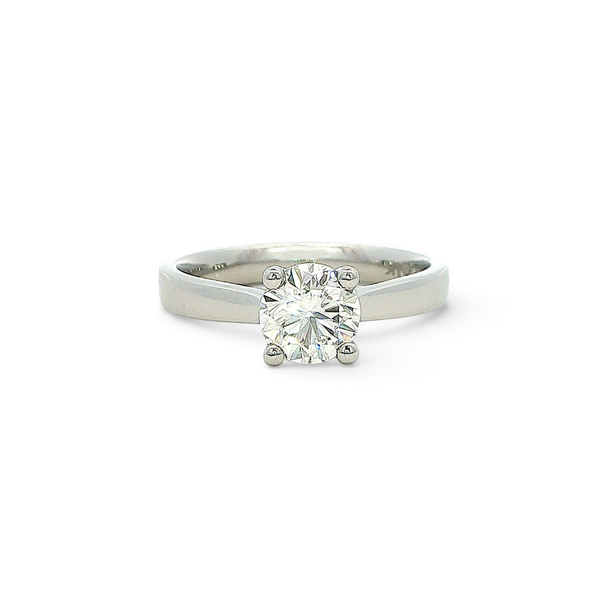 Platinum and Round Diamond Engagement Ring 0.90ct