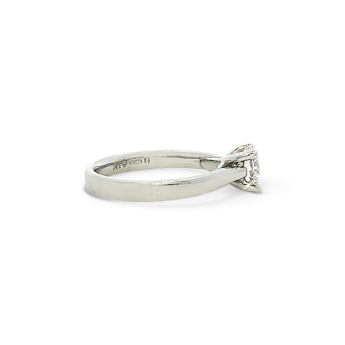 Platinum and Round Diamond Engagement Ring 0.90ct