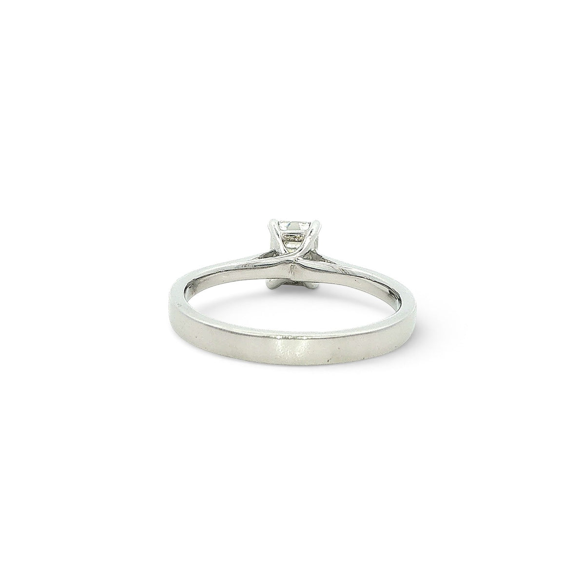 Platinum and Diamond Emerald Cut Diamond Ring 0.71Cts G/H Si