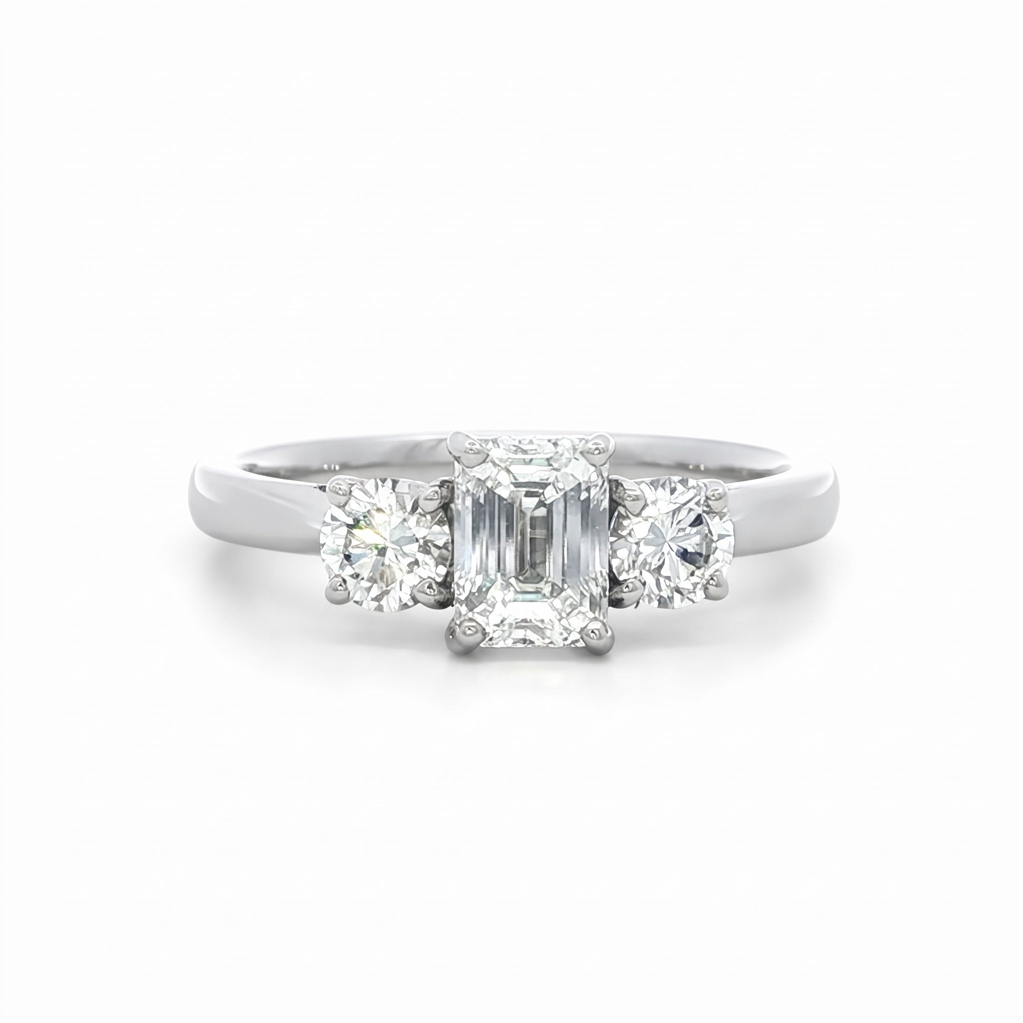 A Platinum and Diamiond 3 Stone Ring