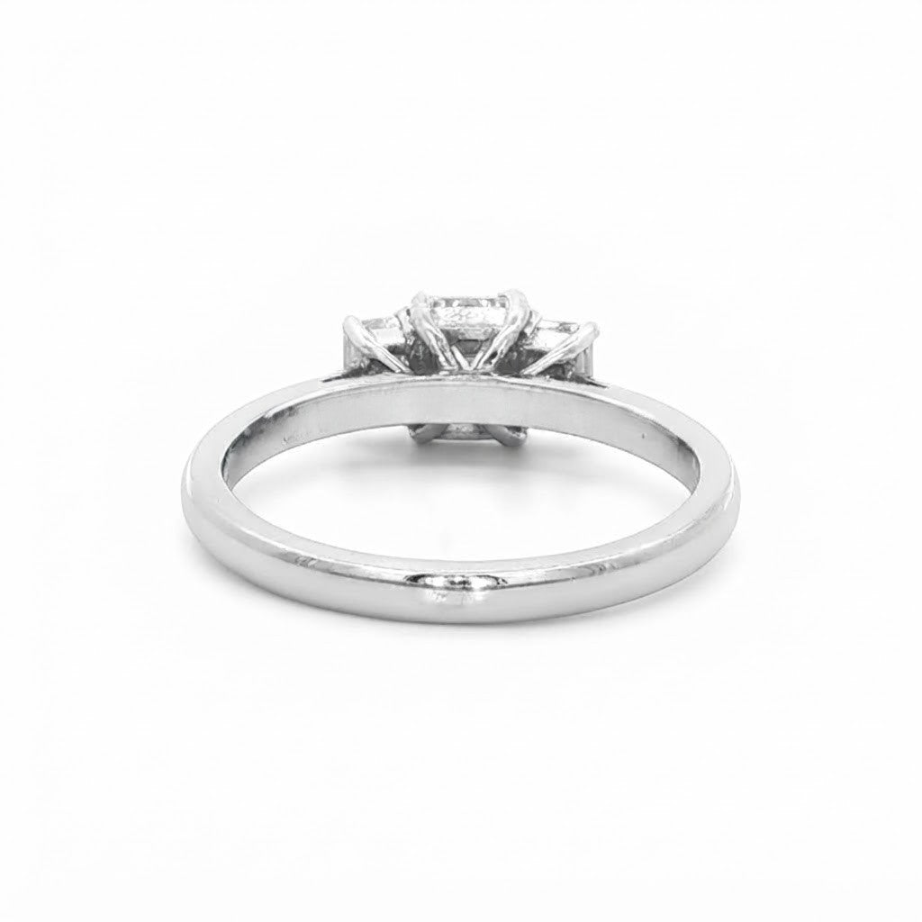 Platinum and Diamond 3 Stone Emerald Cut Ring 1.21 Cts F VS1