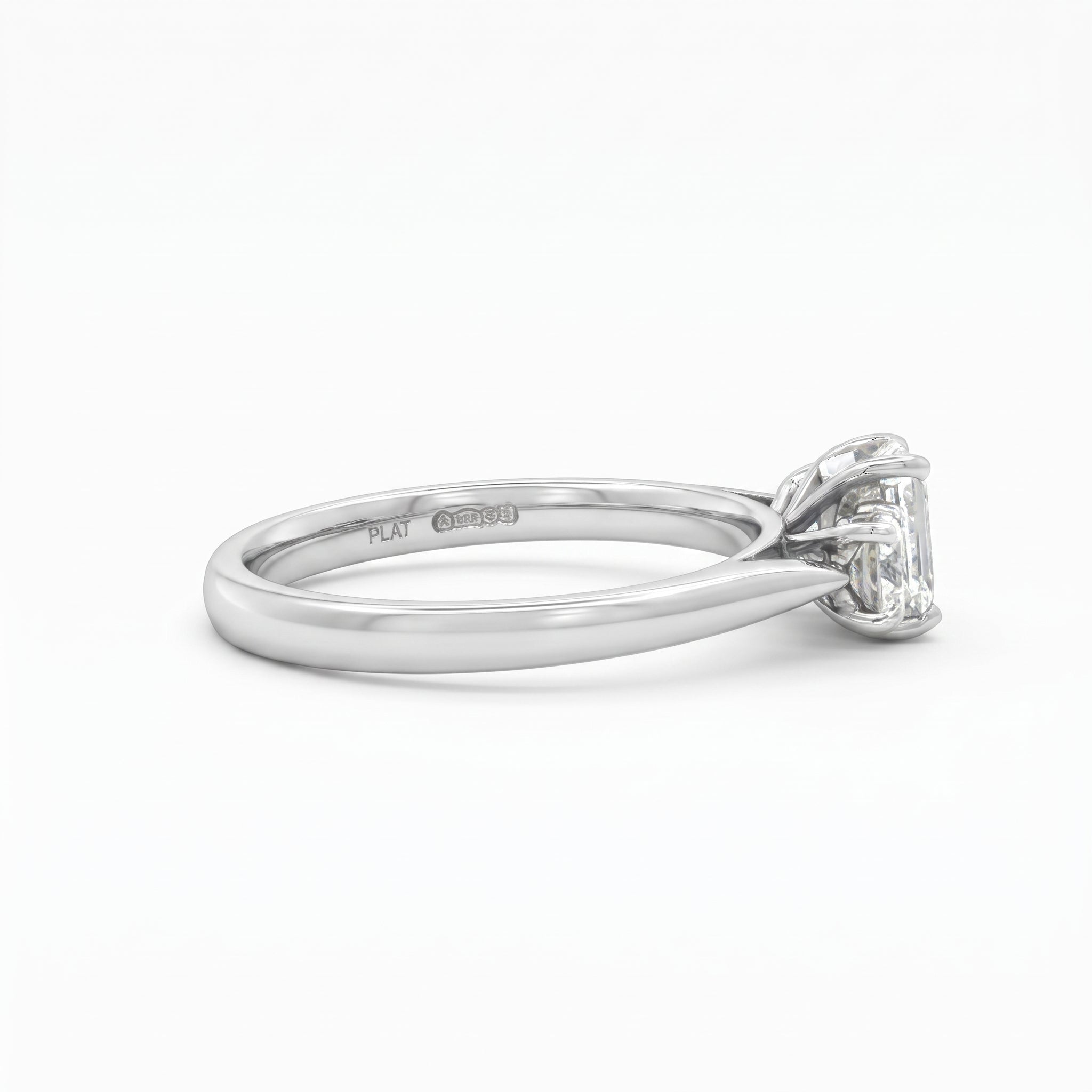 Platinum and Diamond 3 Stone Emerald Cut Ring 1.21 Cts F VS1