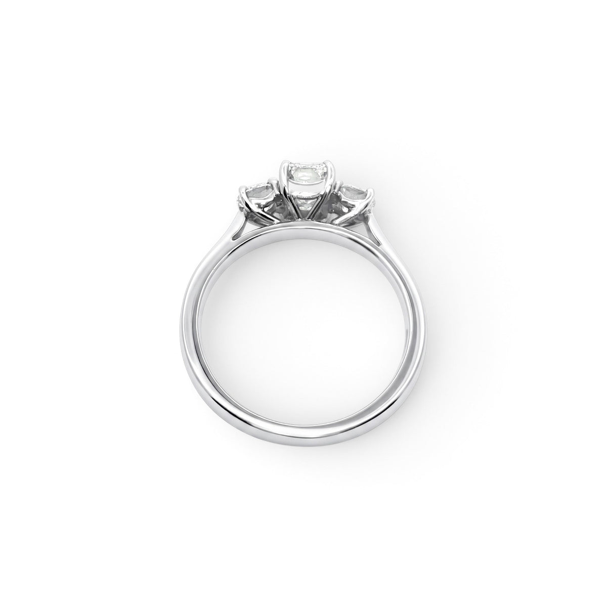 Platinum and Diamond 3 Stone Emerald Cut Ring 1.21 Cts F VS1