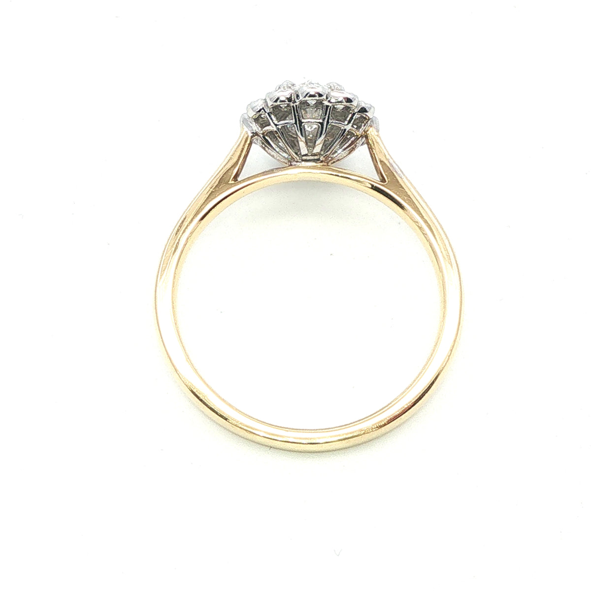 An 18 Carat Yellow and White Gold Oval Diamond Ring
