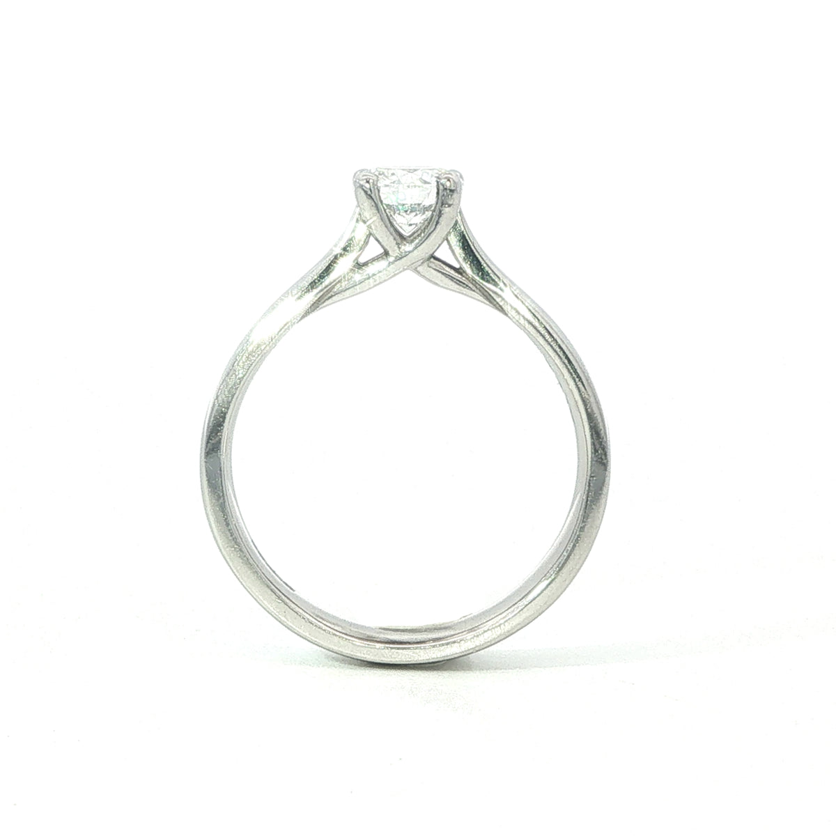 Platinum and Diamond Single Stone Engagement Ring - 0.55 EVS2