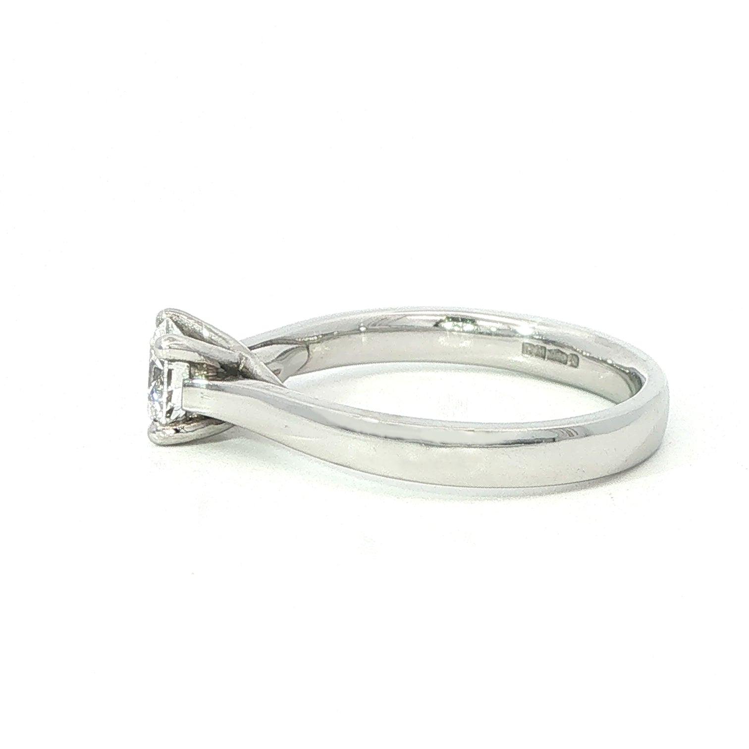 Platinum and Diamond Single Stone Engagement Ring - 0.55 EVS2