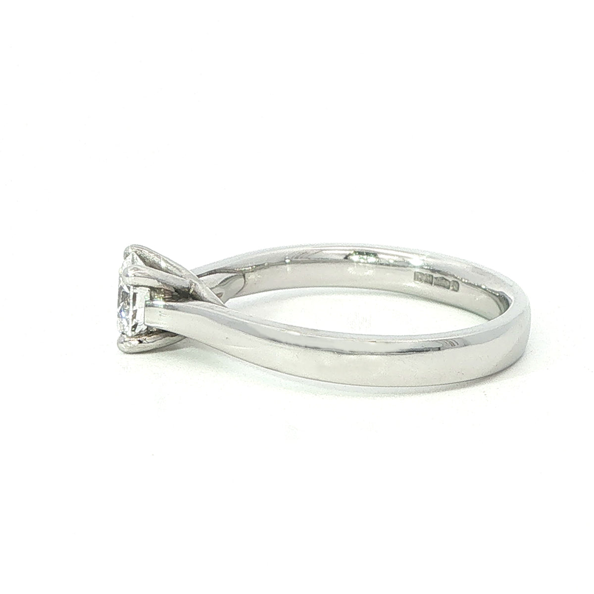 Platinum and Diamond Single Stone Engagement Ring - 0.55 EVS2