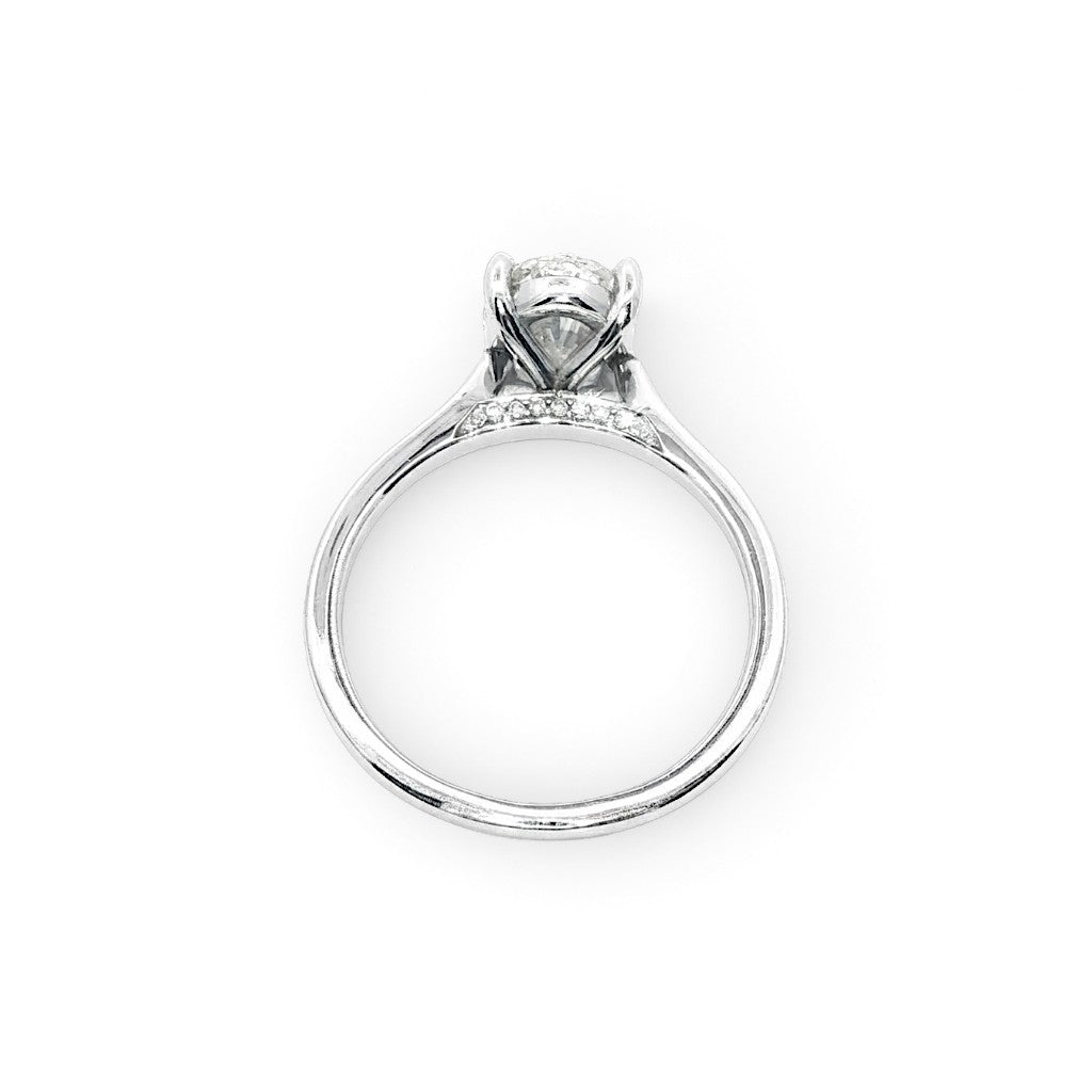 2.00 Carat Platinum and Diamond Oval Engagement Ring