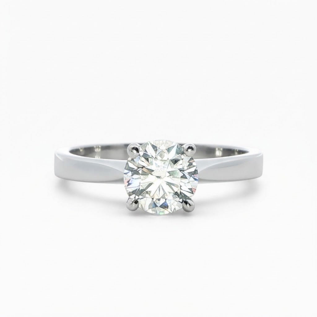 Platinum Doris Single Stone Engagement Ring 1.00 Cts G Si1