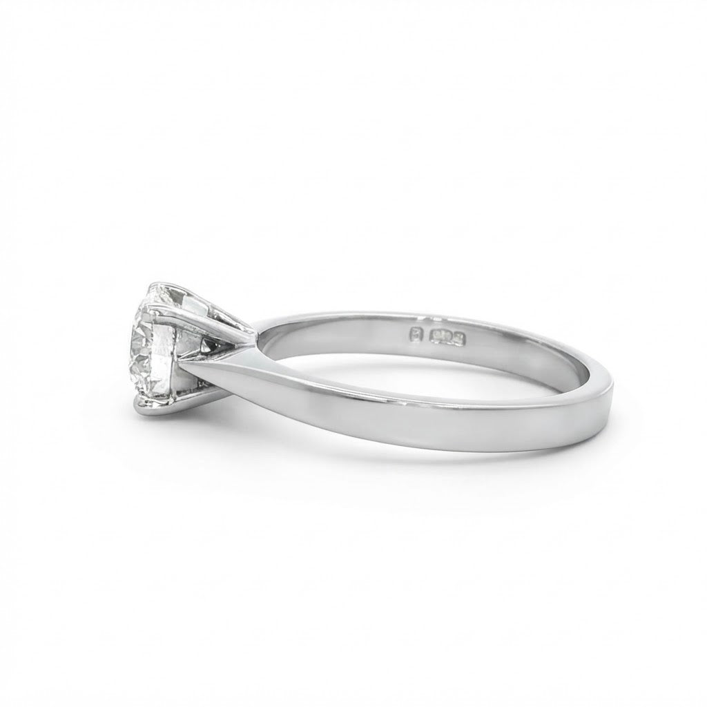 Platinum Doris Single Stone Engagement Ring 1.00 Cts G Si1