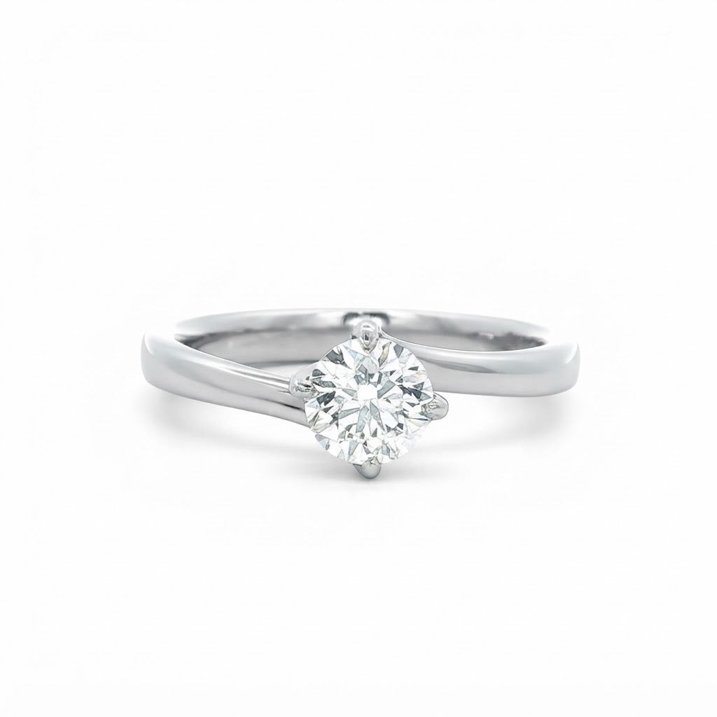 Platinum Ivy Style Engagement Ring 0.60 EVS2