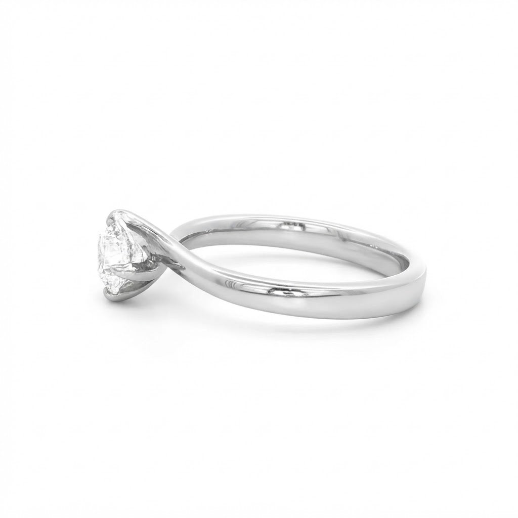 Platinum Ivy Style Engagement Ring 0.60 EVS2