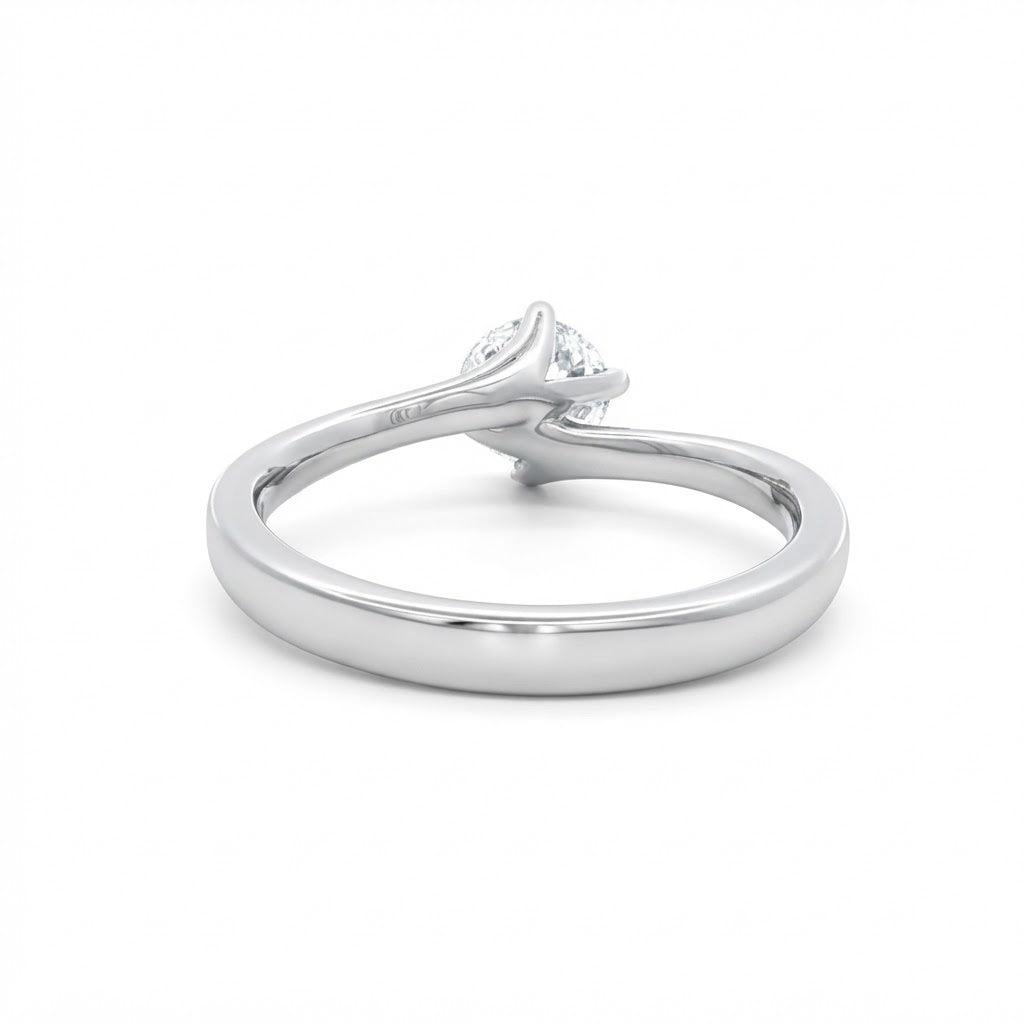 Platinum Ivy Style Engagement Ring 0.60 EVS2