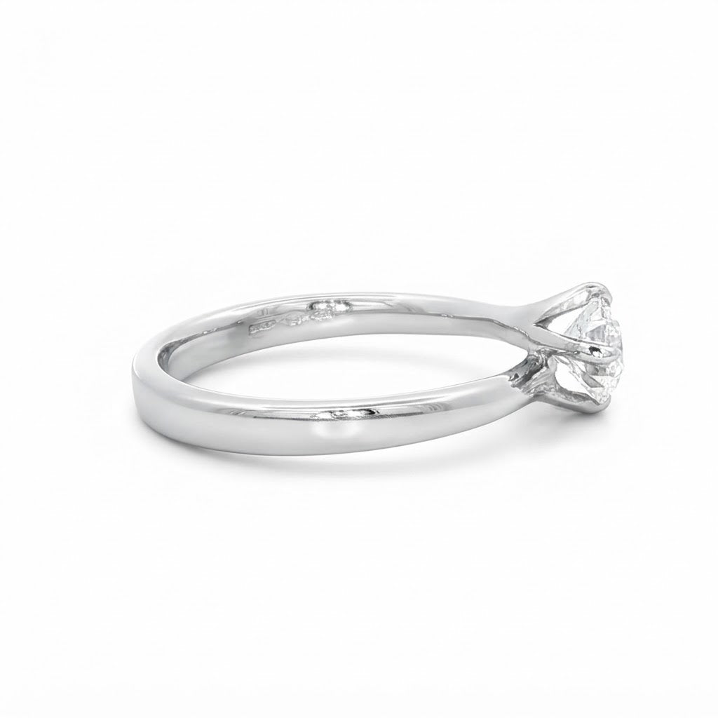 Platinum Ivy Style Engagement Ring 0.60 EVS2