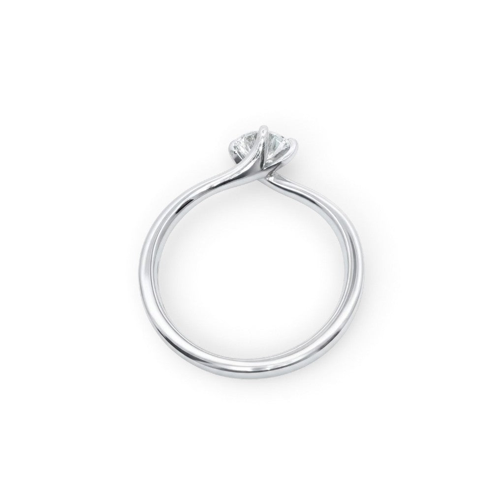 Platinum Ivy Style Engagement Ring 0.60 EVS2