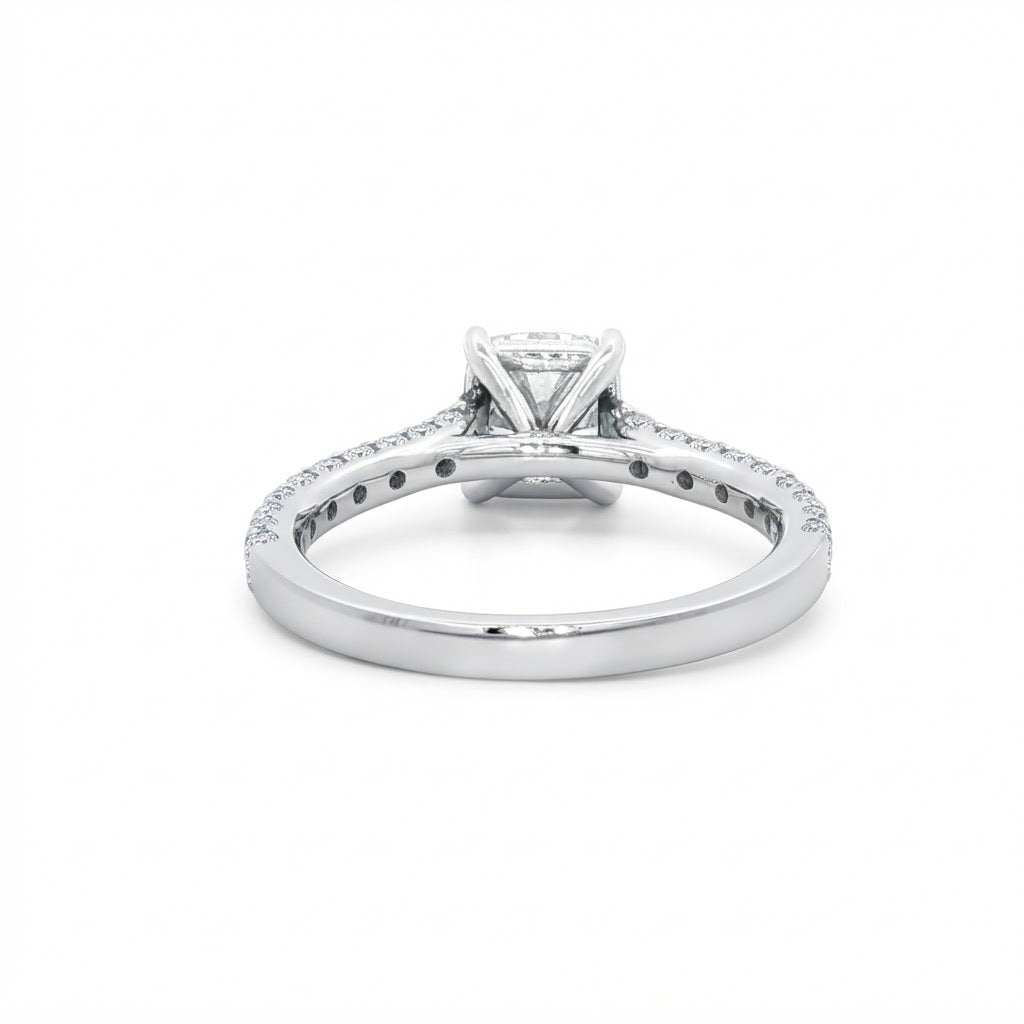 Platinum And Diamond Cushion Shaped Diamond 1.50 Carats E Si2