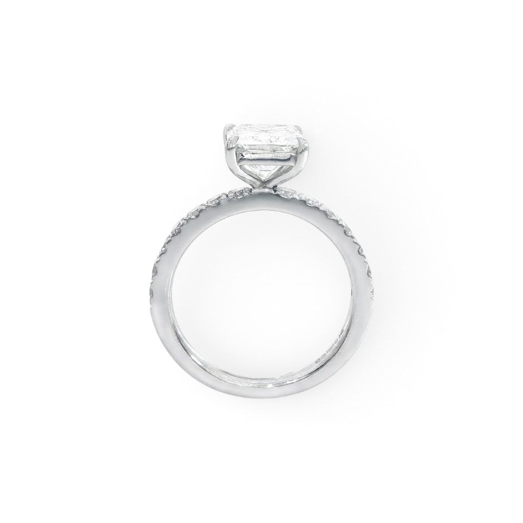 Platinum and Diamond Cushion Shape Diamond Ring 2.03  I Si2
