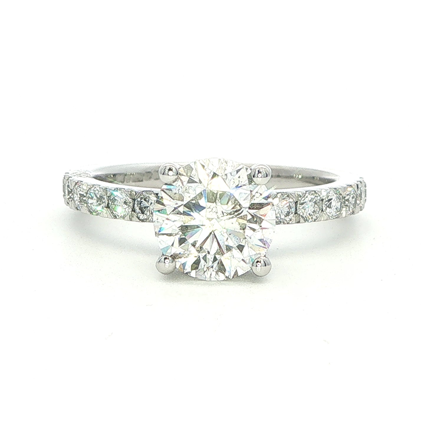 Platinum and Diamond Round Brilliant Diamond Ring - 1.71 carat G Si2