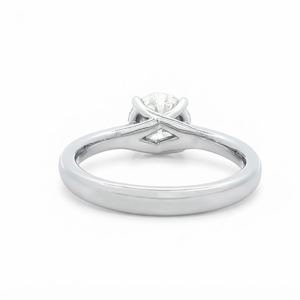 Platinum and Diamond Four Claw Solitaire Diamond Ring 1.61 Cts G Si1