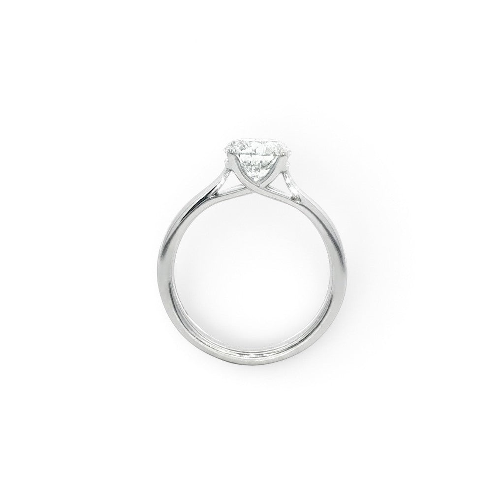 Platinum and Diamond Four Claw Solitaire Diamond Ring 1.61 Cts G Si1