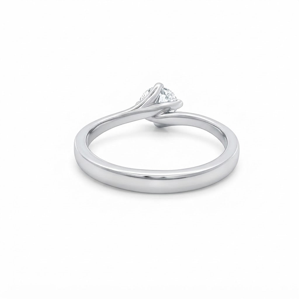 Platinum and Diamond Four Claw Solitaire Diamond Ring 0.50 Cts