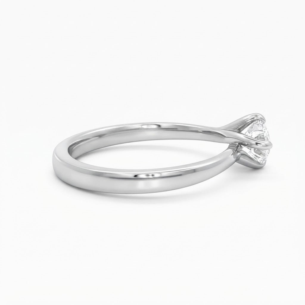Platinum and Diamond Four Claw Solitaire Diamond Ring 0.50 Cts